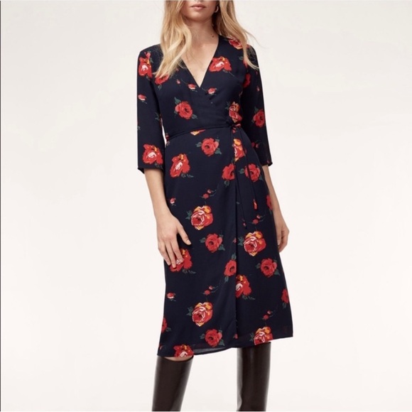 NWOT Theo Wrap Dress Babaton Aritzia XXS - Picture 1 of 3